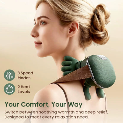 Thaw massager worn on shoulders
